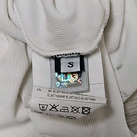 Dolce & Gabbana Distressed Leopard T Shirt Womens Sz S White Stretch Cotton Rib - Picture 7 of 11